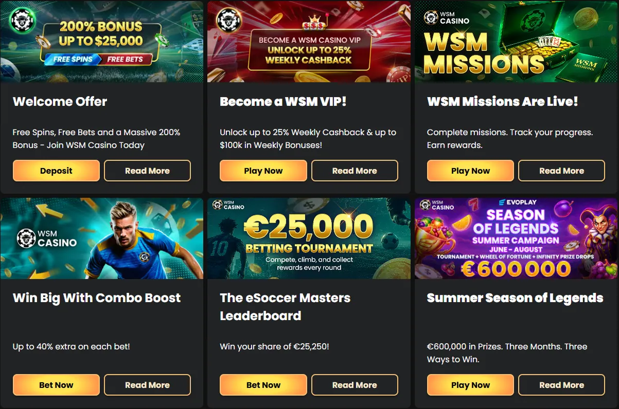 Qué juegos ofrece WSM Casino: tragaperras, crash y mesas